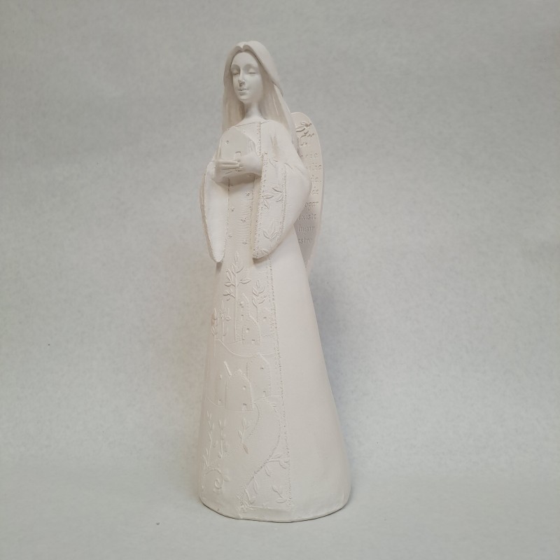 Angel Bendice mi hogar. Figura de escayola