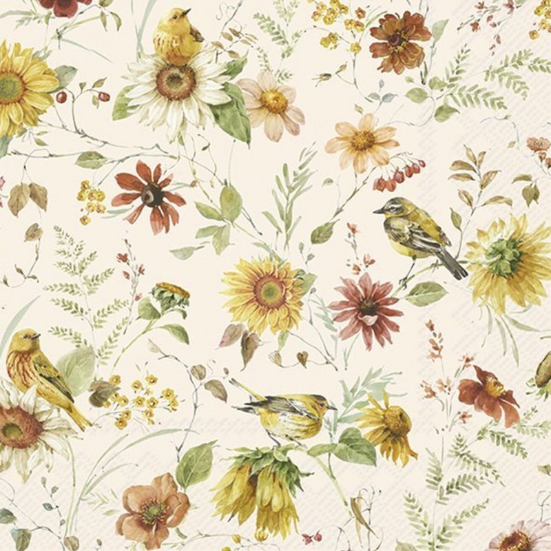 Servilletas de papel motivo flores