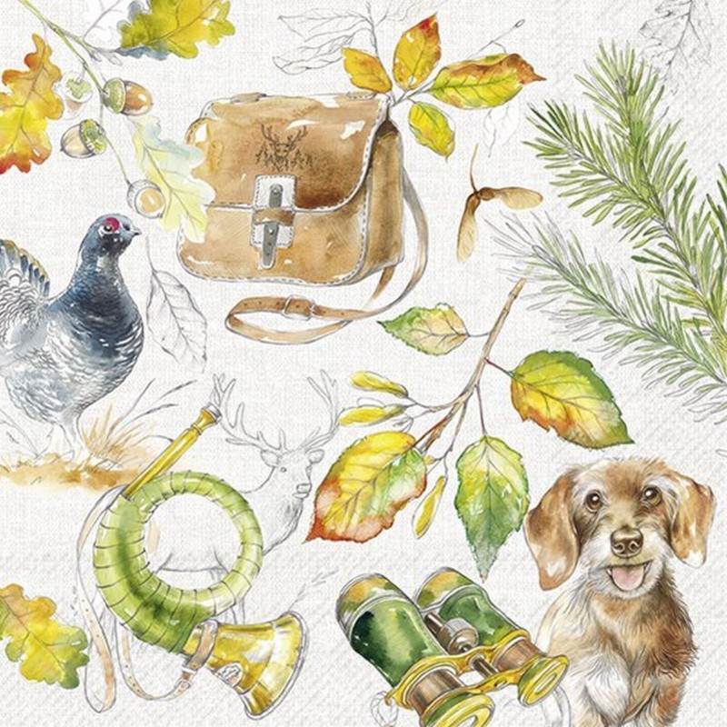 preciosas servilletas motivo caza