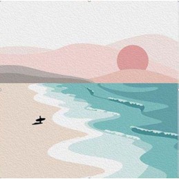 Colorear números - Playa paradisiaca