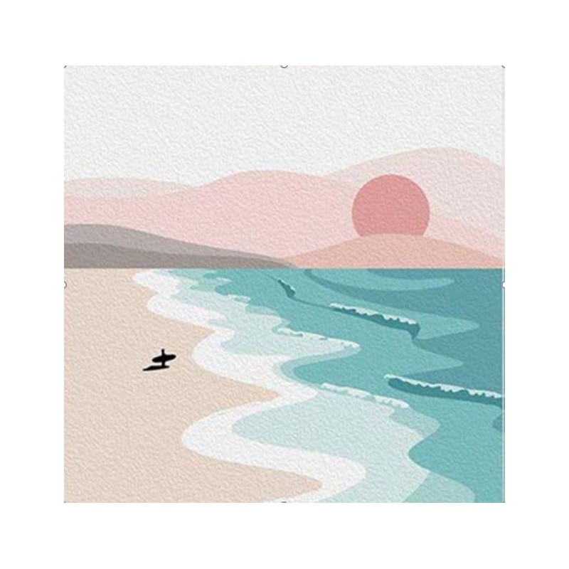 Colorear números - Playa paradisiaca