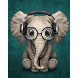 Colorear números - Elefantito marchoso