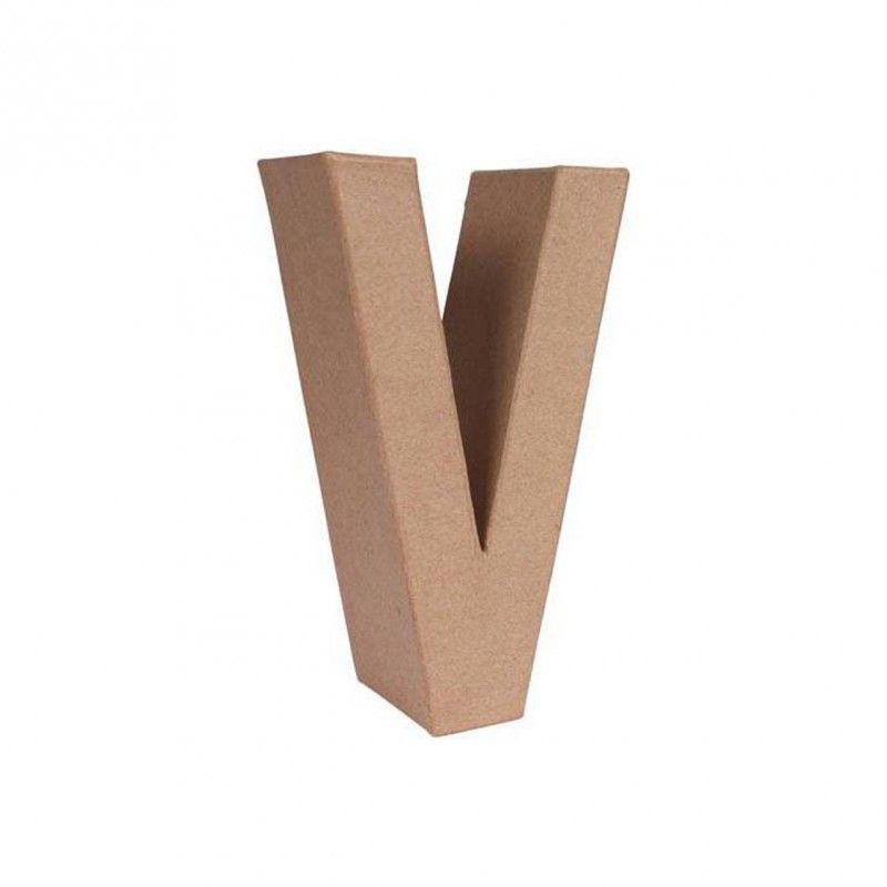 LETRA PAPEL MACHE 17,5X5,5CM. "V"